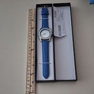 New Manhattan Blue Women's Watch with Silver Accents